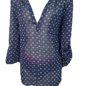 Maurice’s Blue Dot Sheer XL Blouse